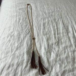 WHBM White House Black Market leather tassel necklace